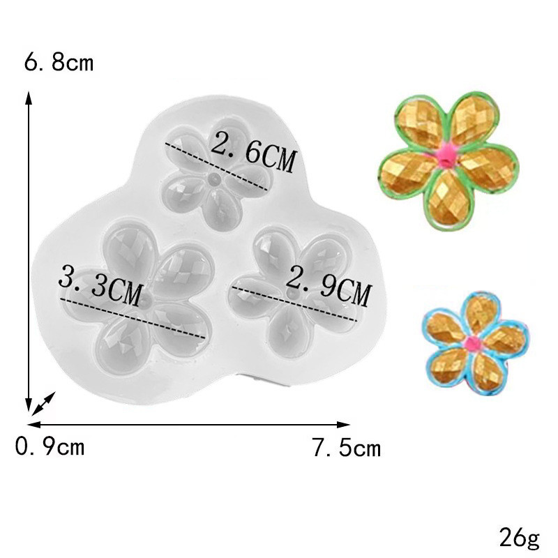 Молд из силикона Цветочки 75 на 68 мм серый Киев - изображение 2