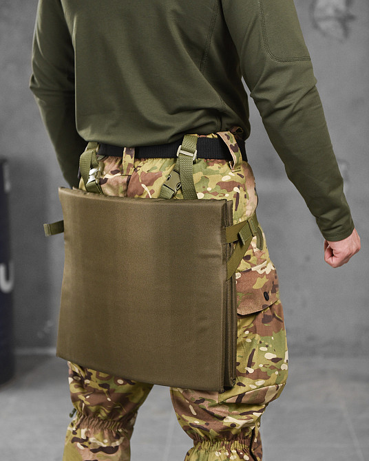 Сидушка потрійна карімат тактичний із кріпленням на пояс складаний коврик Одеса - фото 10