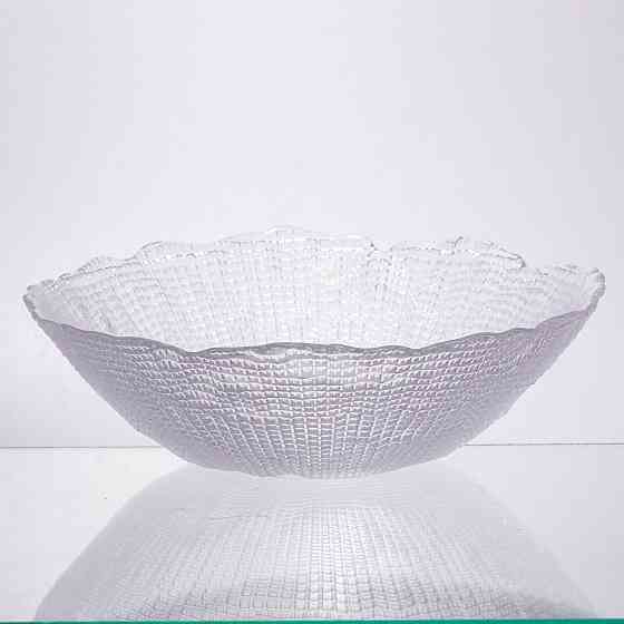 Велика прозора скляна салатниця 2 л кругла Київ