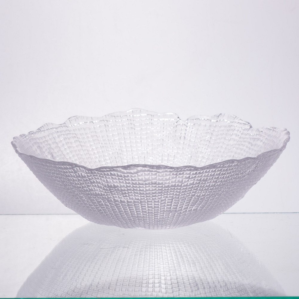 Велика прозора скляна салатниця 2 л кругла Київ - фото 1