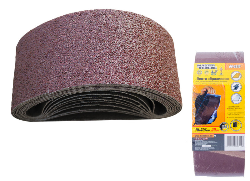 MASTERTOOL Стрічка шліфувальна MASTERTOOL зерно P150 76×457 мм 10 шт 08-2315 Киев - изображение 1