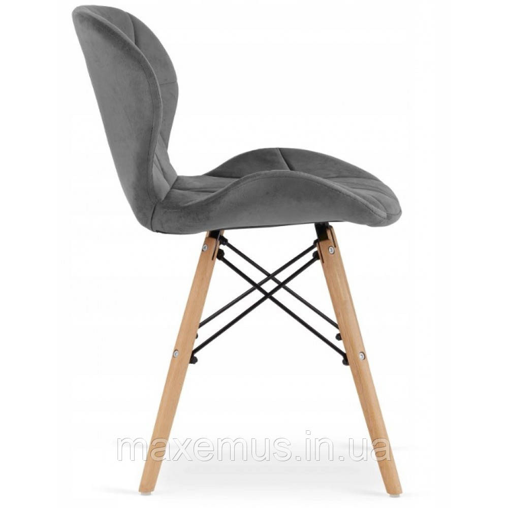 Кухонний стілець В-531 м'який табурет на ніжках дерево бук в вітальню обідній стілець на кухню велюр Мостиська - фото 6