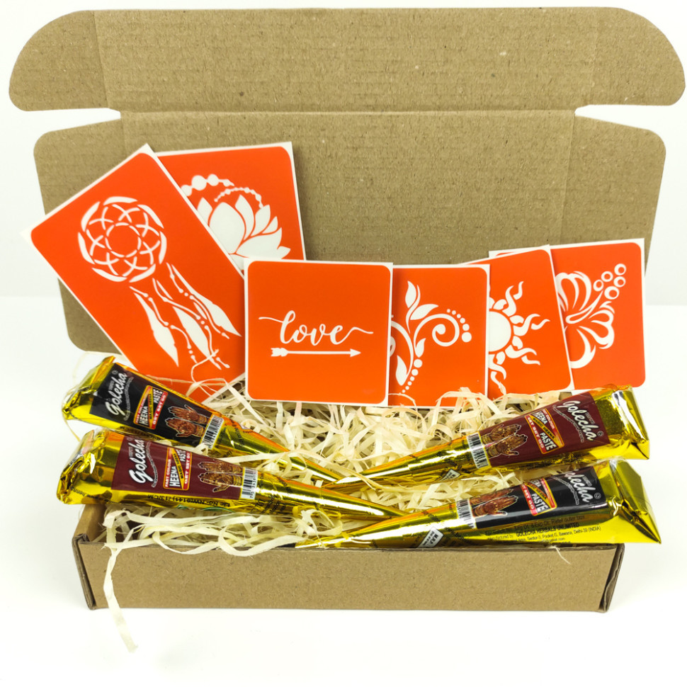 Набор хны с трафаретами для био-тату №1 henna-set-01 Винница - изображение 1