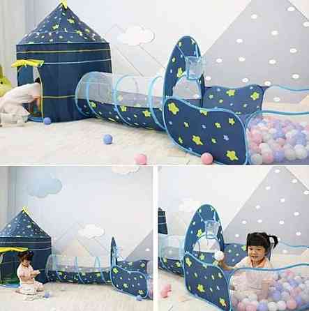 Дитячий ігровий замок палатка з тунелем та сухим басейном 3в1 Детский. Київ