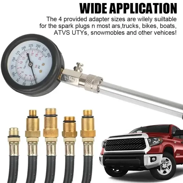 Компрессионный Манометр Тестер Давление В Цилиндре С Набором Аксессуаров В Кейсе Одеса - фото 5