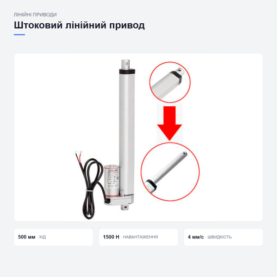Мощный штоковый линейный привод Киев