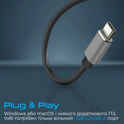 Концентратор Promate USB-C 4-in-1 порти Promate litehub-4.grey (litehub-4.grey) Вінниця - фото 5