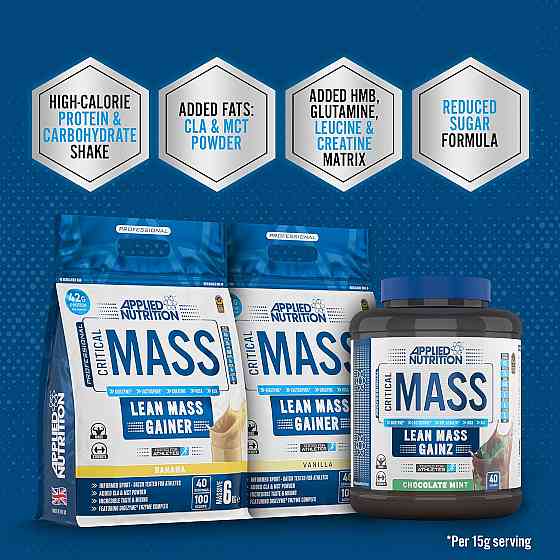 Гейнер Applied Nutrition Critical Mass Professional (2.4kg - 16 Servings) (Vanilla) Луцк