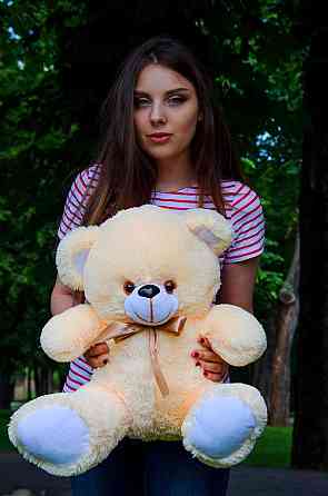 Плюшевий ведмедик М'яка іграшка Томии 65 см Персиковий Тернопіль