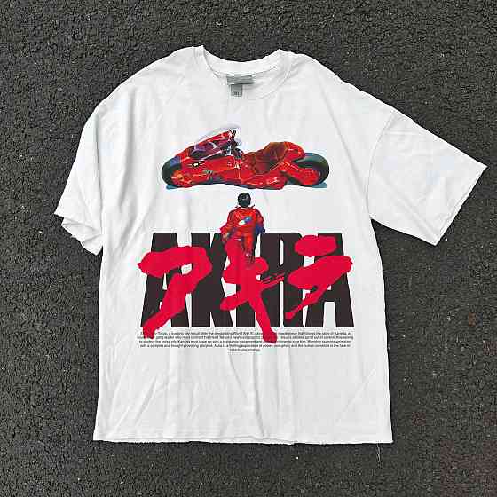 Футболка чоловіча з принтом аніме Аніме Акіра Канеда Ред оверсайз (S/M/L) Черний Дніпро