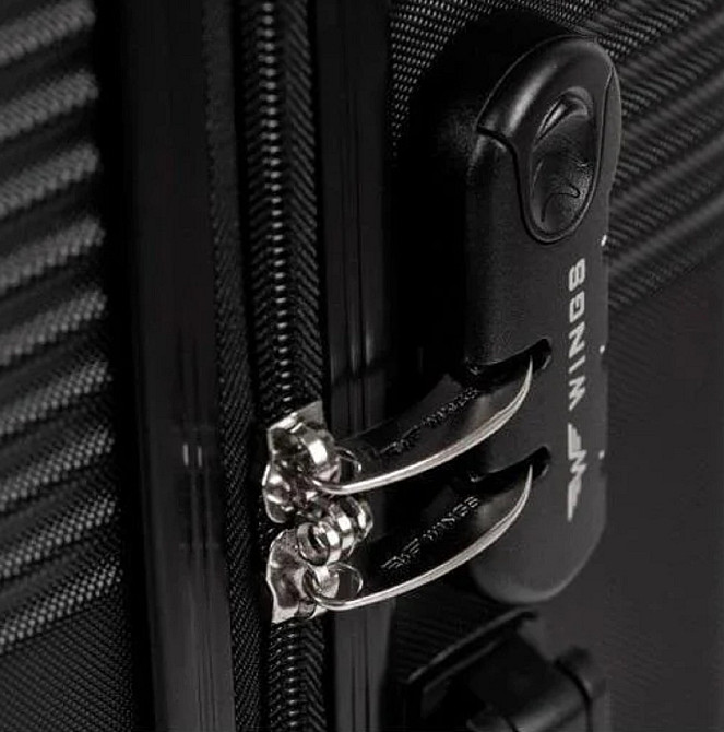 Валіза пластикова WINGS 5398 велика 75 см чорна Київ - фото 5