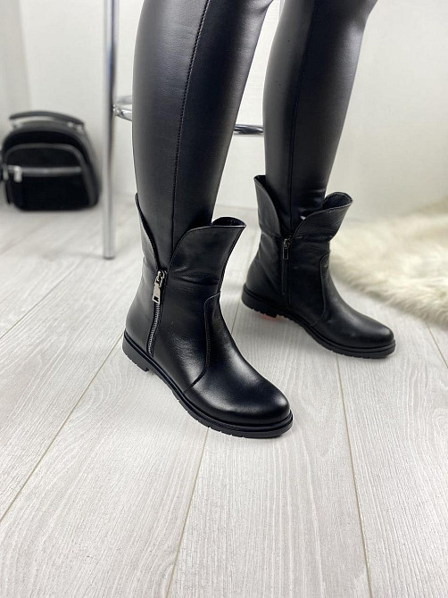 Напівчоботи жіночі M.KRAFT чорні натуральна шкіра зима висота 18см подошва 3,5см (2203) 38р. 40 Коломыя - изображение 5