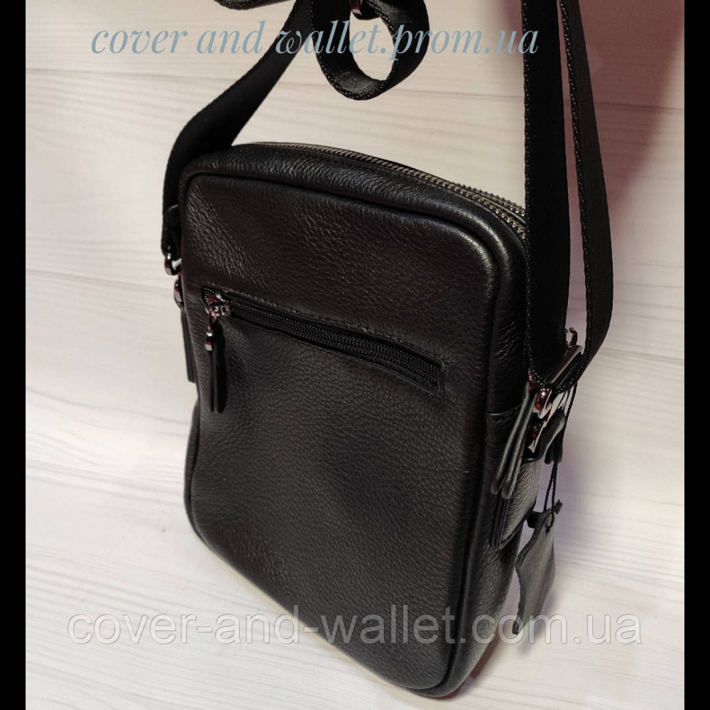 Мужская кожаная сумка на две молнии с клапаном на магнитах Marco Coverna 1538-40L Киев - изображение 5