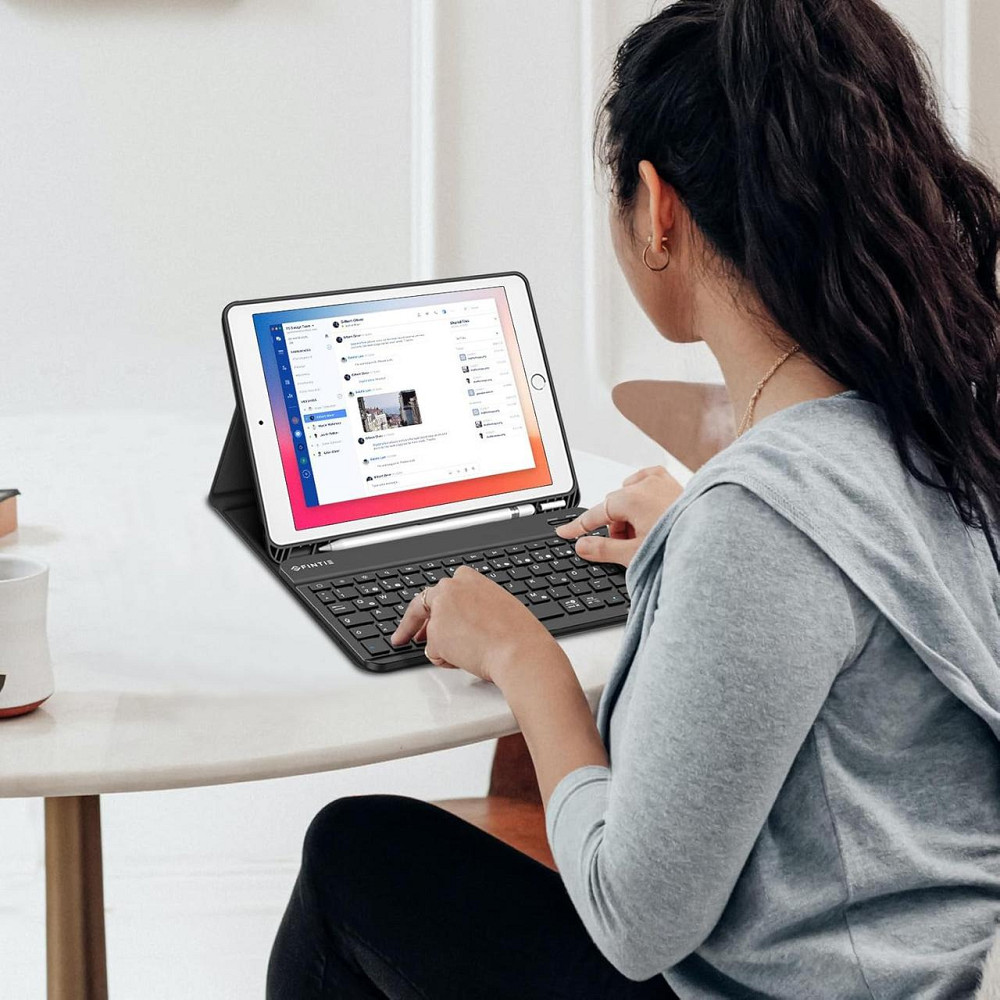 Чехол Fintie с отстегивающейся магнитной QWERTZ клавиатурой для iPad 10.2 7/8 поколения 2019/2020 с держателем Киев - изображение 9