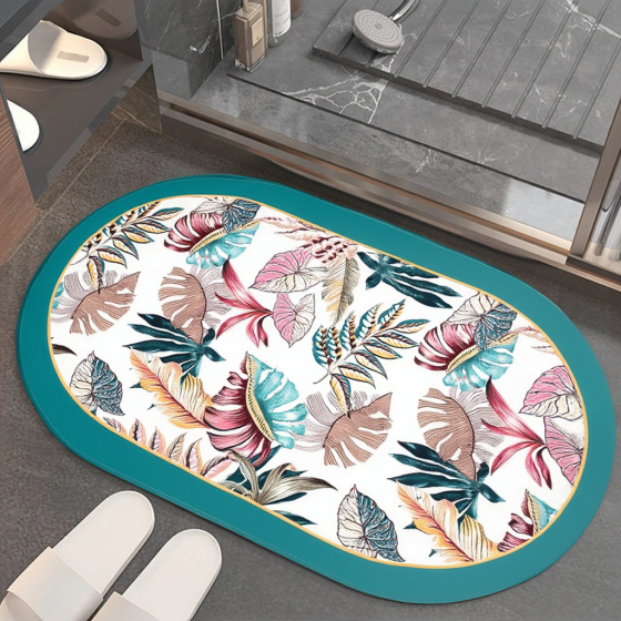 Килимок для душу та ванної кімнати м'який діатомітовий швидковисихаючий антиковзкий для кухні, передпокою 50х80 см BF-009 Кам'янець-Подільський