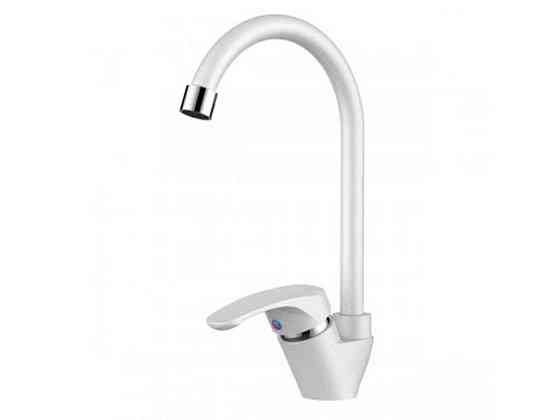 Змішувач на мийку білий AFINA-011 WHITE (без підведення) ТМ PLAMIX Київ
