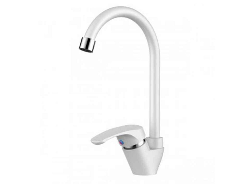 Змішувач на мийку білий AFINA-011 WHITE (без підведення) ТМ PLAMIX Київ - фото 1