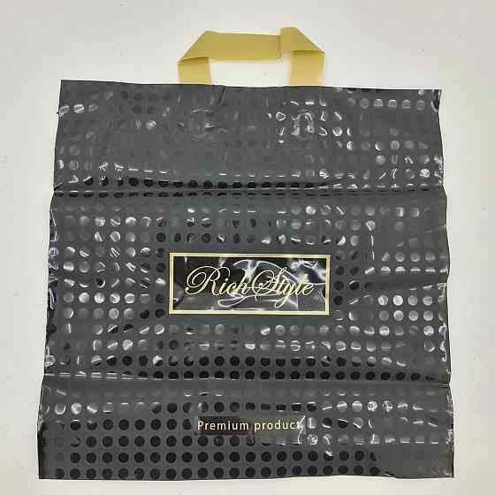 Пакет с петлевой ручкой 40*40 Горох черный (25 шт) Харьков