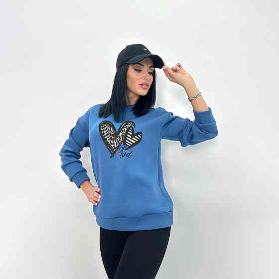 Базовий жіночий світшот "Be kind" Турція оптом | Норма і батал Київ