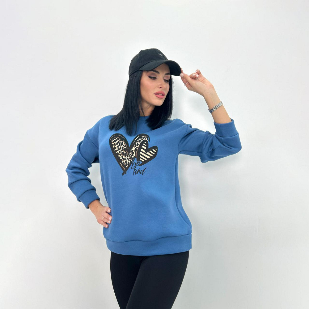 Базовий жіночий світшот "Be kind" Турція оптом | Норма і батал Київ - фото 4