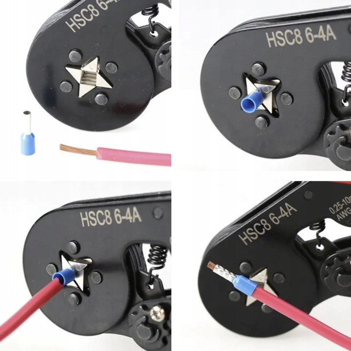 Кримпер - щипці для обтиску наконечників 0.25-10 мм2 + 1200 гільз Bigstren (22717) Нововолинськ - фото 4