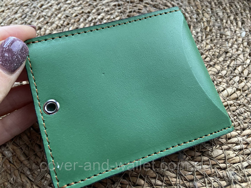 Шкіряна обкладинка на посвідчення Служба безпеки України з кишенею зеленого кольору Київ - фото 10