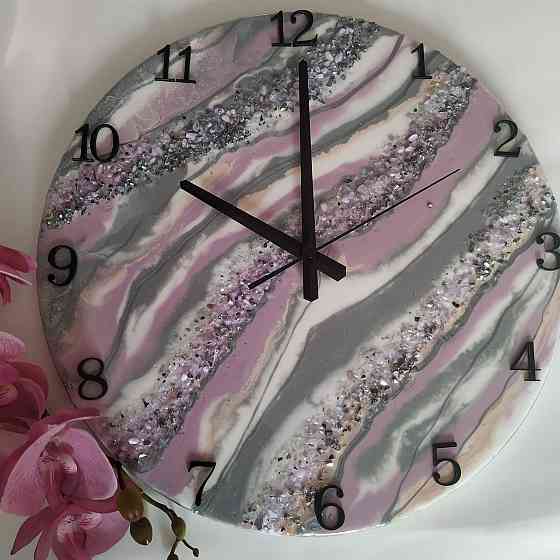 Часы настенные 40 см из эпоксидной смолы ручной работы Днепр
