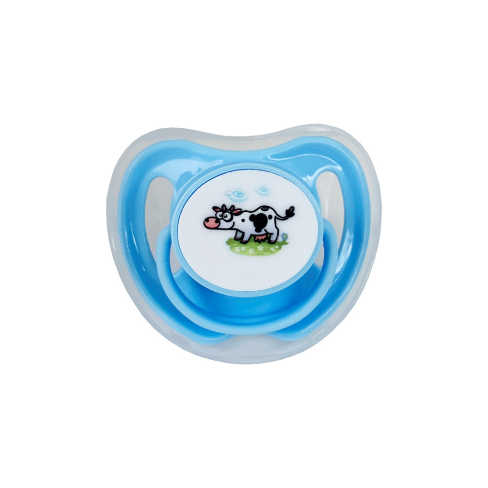 Пустушка силіконова кругла MGZ-0516(Blue) з ковпачком Вінниця - фото 2