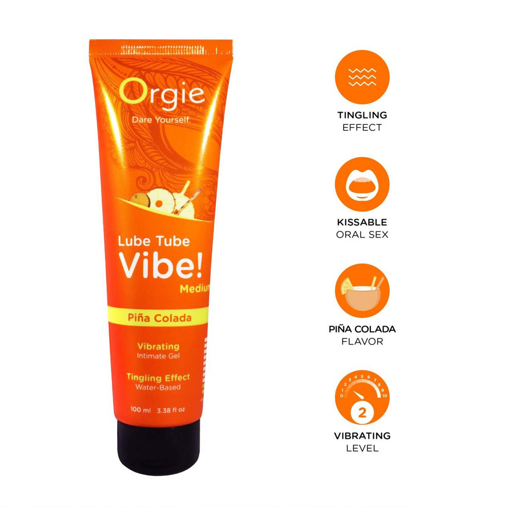Вібролубрикант Orgie Lube Tube Vibe! Pina Colada 100 мл Sex Aura Київ - фото 3