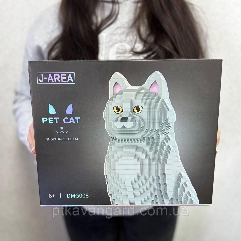 Конструктор британський кіт сірий із рамкою 2903 деталей DMG 008 J-AREA Pet Cat Хмельницький - фото 3