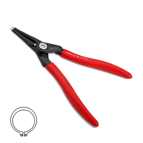 Круглогубці для зняття стопорних кілець 9" (розтискання прямі) посилені TOPTUL DCBB1309 Чернігів - фото 1