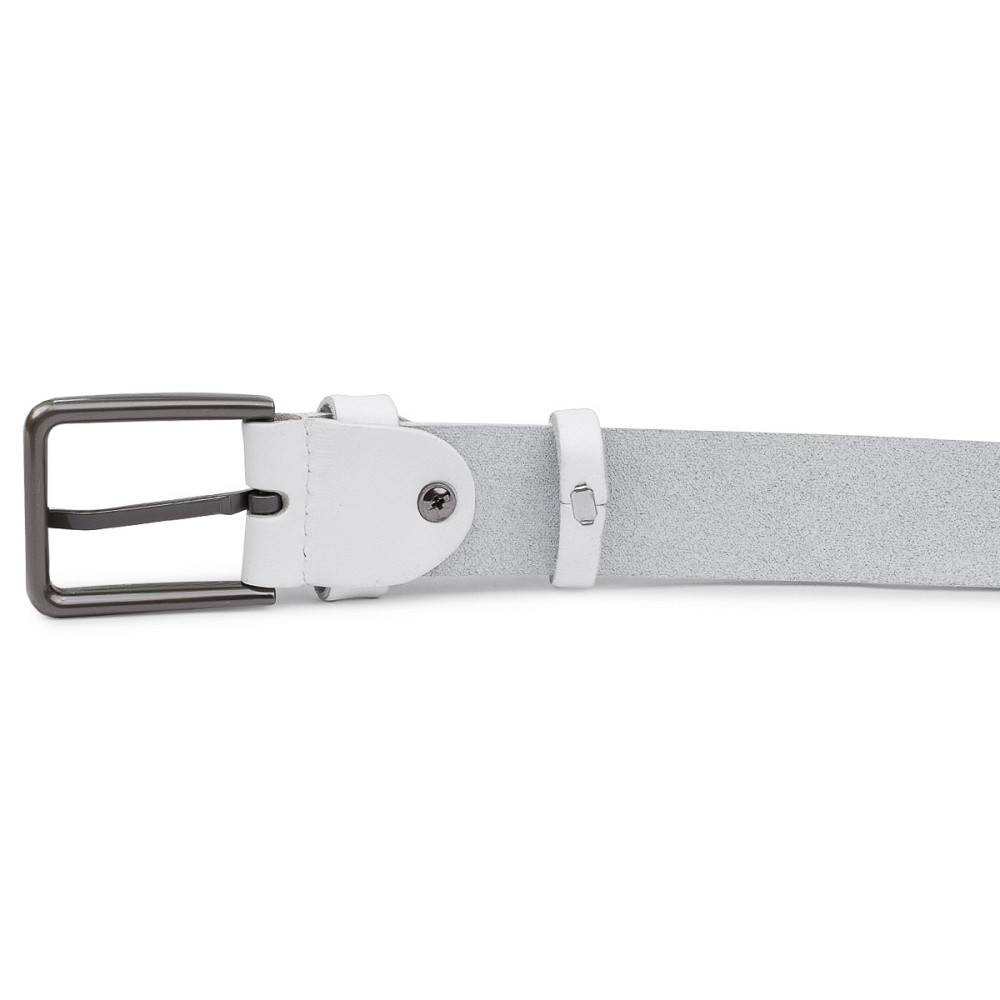 Універсальний ремінь з натуральної шкіри Vintage 20703 Білий Київ - фото 5