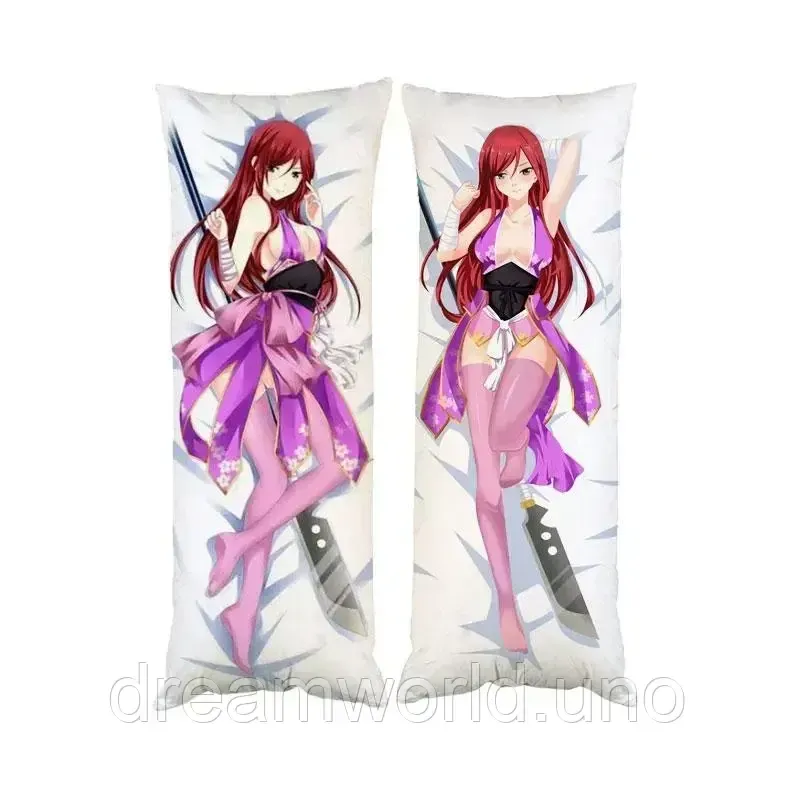 Подушка дакимакура Эльза Скарлет Хвост Феи декоративная ростовая подушка для обнимания двухсторонняя 50х150 Харьков - изображение 1