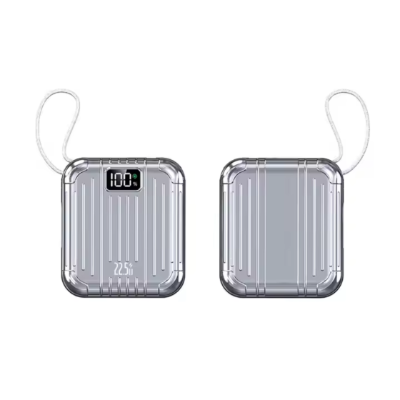 Павербанк зі швидкою зарядкою, кабелями Type-C/Lightning 10000мАг, портативний зарядний пристрій 22.5W Сірий Кам'янець-Подільський