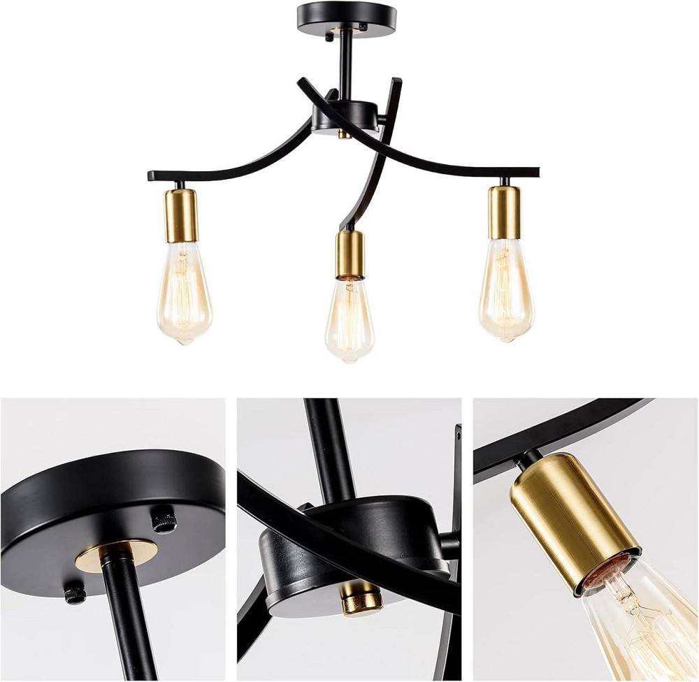 Люстра светильник Plfann 50 см черно-золотой окрашен 3-х ламповый из Германии Днепр - изображение 4