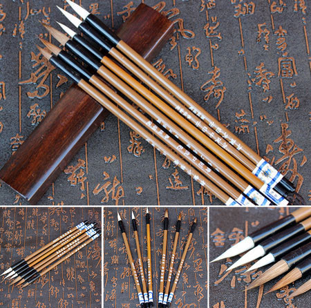 Пензель для каліграфії натуральний набір 6 шт Київ - фото 2