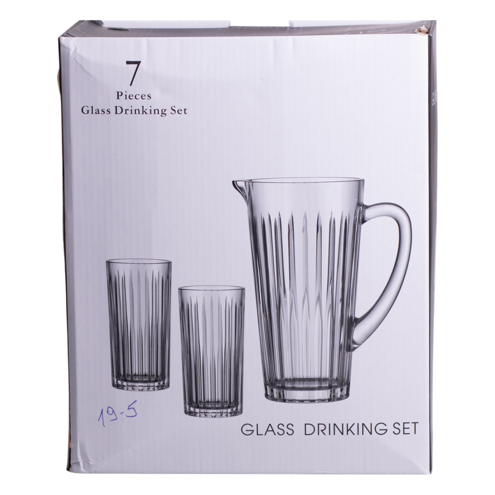 Yiwu Глечик 1.2 літра зі склянками 6 штук по 320 мл графин для компоту соку води лимонаду HP-19 Киев - изображение 8