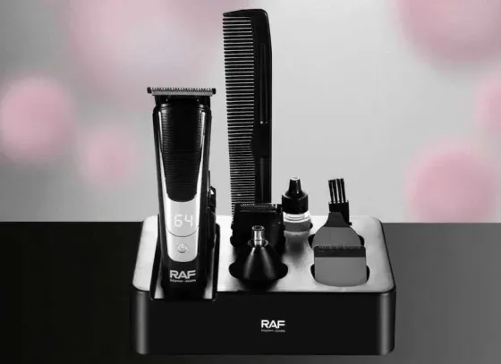 Электробритва RAF R4202 роторная аккумуляторная с триммером, сухое бритье, USB зарядка, 3 головки, черная Одесса