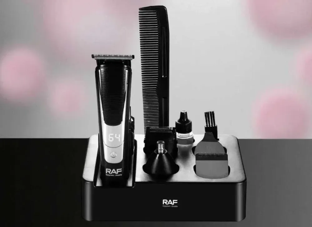 Электробритва RAF R4202 роторная аккумуляторная с триммером, сухое бритье, USB зарядка, 3 головки, черная Одесса - изображение 4