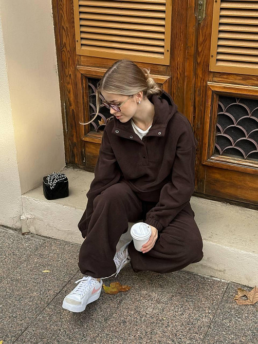 Женский теплый базовый костюм двойка из двухстороннего флиса. Шоколад, 42/44 Одесса - изображение 9