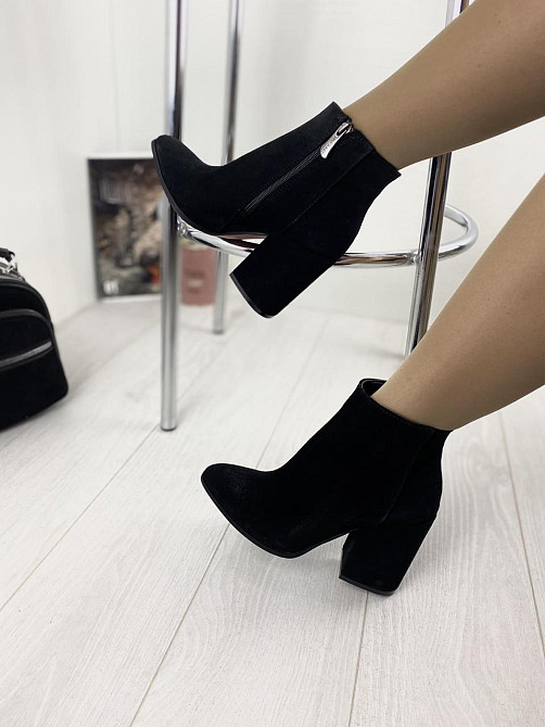 Nivelle Черевики жіночі демісезонні весна-осінь чорні з натуральної замші на підборах р. 36, 37 Коломия - фото 3