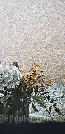 Шпалери вінілові на флізеліні Marburg Aura метрові смуги сіточкою структурні бірюзові з коричневим Київ