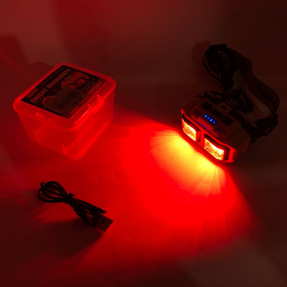 Ліхтар для голови зі світлодіодами HX-816S 2COB(white+red), Легкий ліхтарик на голову KL-55 Львів - фото 12