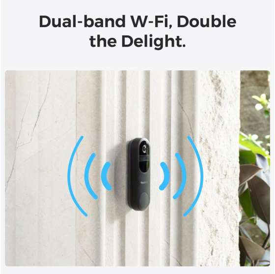 Бездротовий відеодзвінок Reolink Doorbell Battery 2K 4 МП, Wi-Fi 2,4/5 ГГц, акумулятор, microSD до 512 ГБ Київ