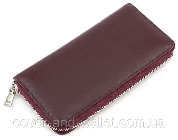 Красный кожаный женский кошелек на молнии Marco Coverna MC-7002-2 Бордовый Киев - изображение 2