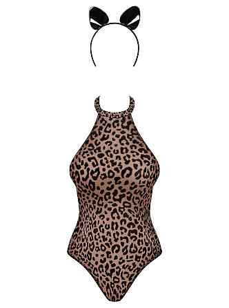 Еротичний костюм леопарда Obsessive Leocatia teddy S/M, боді, обруч з вушками Sex Aura Київ