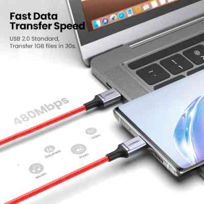 Дата кабель USB 2.0 AM to USB-C 1.0m US294 red Ugreen (60186) Вінниця