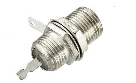 Гнездо F монтажное, гайка посередине, длина 18мм, цинк Полтава - изображение 1