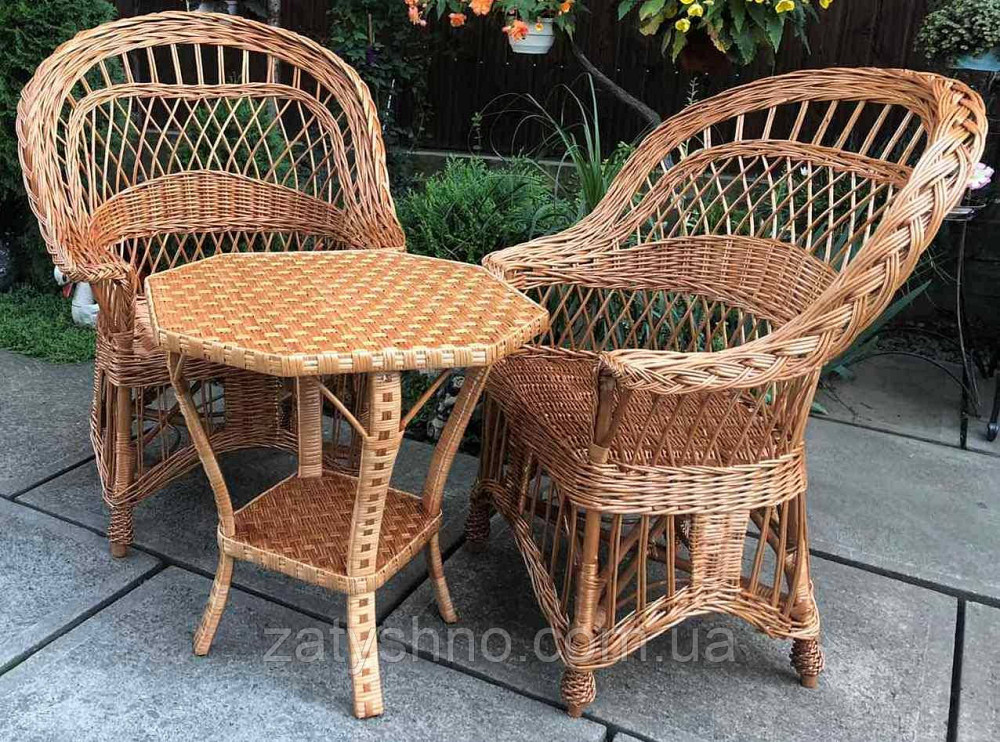 Мебель плетеная для балкона  |Балконная плетеная мебель |мебель плетеная с фигурным столом Киев - изображение 2
