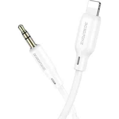 Кабель мультимедийный Lightning to 3.5mm M 1.0m BL18 white BOROFONE (6941991101052) Винница